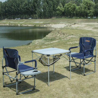 iClimb 1 Light Folding Table and 1 Heavy Duty Compact Folding Chair Bundle for Adults Outdoor Camping Beach Concert