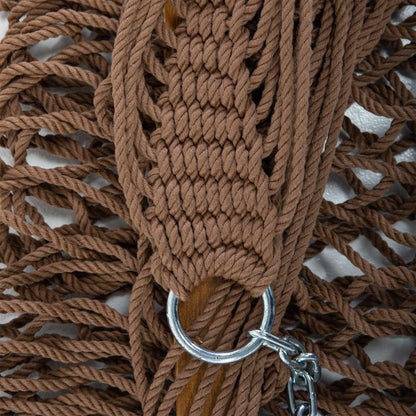 Original Pawleys Island Large Antique Brown DuraCord Rope Hammock – 13 ft. x 55 in., 2-Person, 450 lb Capacity, Oak Spreader Bar, Zinc-Plated Hardware, Handcrafted in the USA