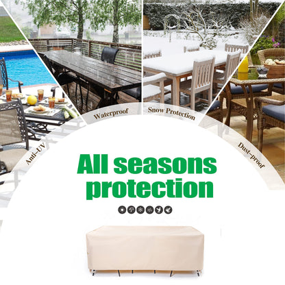 F&J Outdoors Waterproof Anti-UV Heavy Duty Rip-stop Fabric Extra Large Patio Furniture Covers, 140"x86"