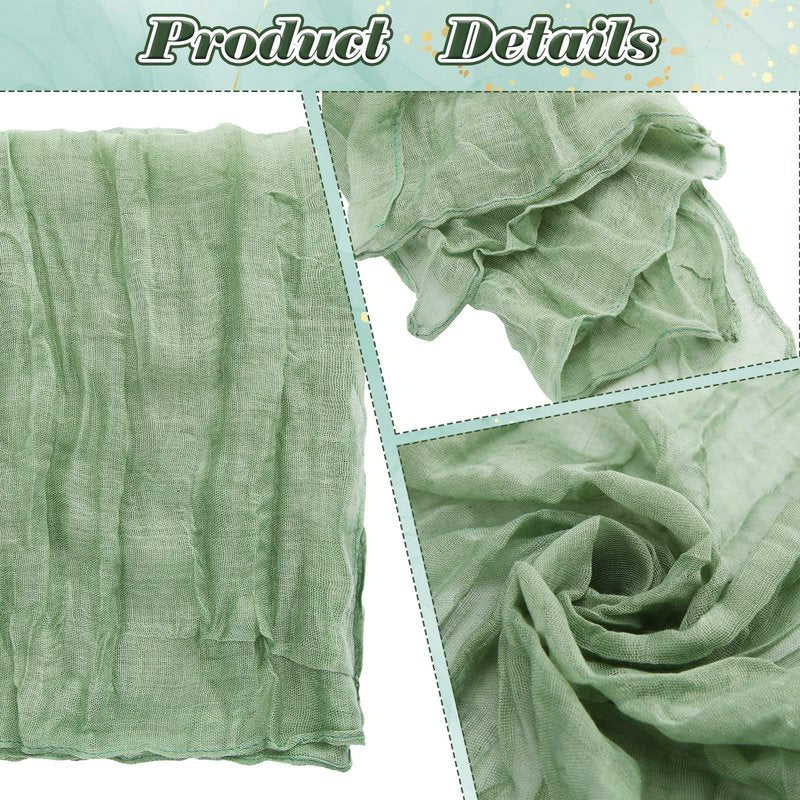 Gauze Cheesecloth Napkins Wrinkled Dinner Napkins Soft Cotton Table Decorative Cloth for Weddings Parties Family Everyday Use, 20 x 20 Inch(Sage Green,12 Packs)