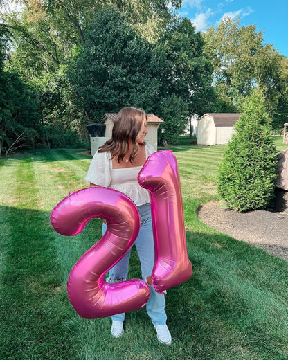 Number 3 Balloon - 40 Inch Pink Birthday Decoration for Kids & Women’s Parties