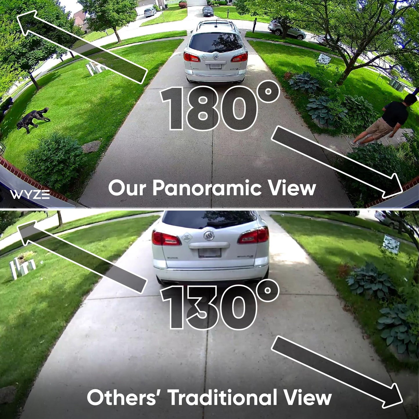 WYZE Floodlight Camera Pro, PCMag Editors' Choice 3000-Lumen LEDs, 2.5K HD Outdoor Security Camera, 180° Wide View, Motion Detection, Color Night Vision, Works with Alexa & Google-White