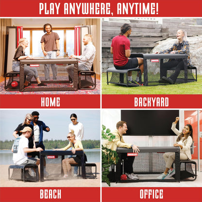 Subsoccer S3 Portable Bench Soccer Game Sturdy Indoor Outdoor Table Soccer Set with Benches and Ball, Easy Assembly Pack and Go Design for Beach, Home, Office or Backyard, Fun for All Ages