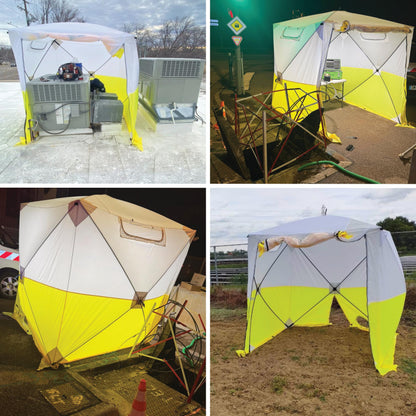 JAX3® Professional Work Tent | Pop Up | 6.2x6.2x7 Ft | Instant Quick and Easy Tool-Free Setup | Waterproof UV50+ & Flame Retardant (CPAI-84) | Splicing, Commercial Tent, Fiber Optic for Heavy-Duty Use
