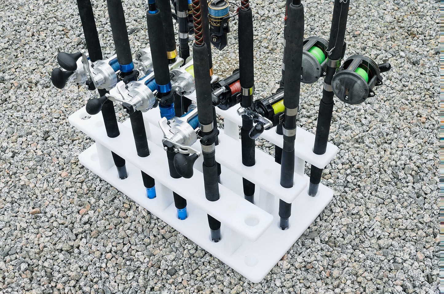 Dev Fishing 18 Pole Fishing Rod Holder Rack for Garage Heavy Duty Outdoor Boat Dock Storage