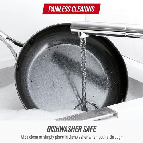 Blue Diamond 8" Nonstick Frying Pan - Ceramic Diamond Infused, PFAS-Free, Dishwasher & Oven Safe, Gray