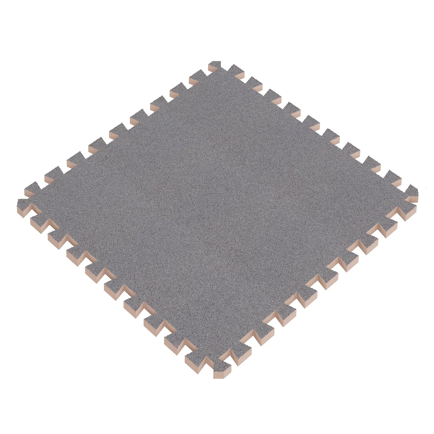 Foam Flooring Tiles - 12-Pack Interlocking EVA Foam Pieces - Non-Toxic Floor Padding for Playroom, Gym, or Basement by Stalwart (Gray)