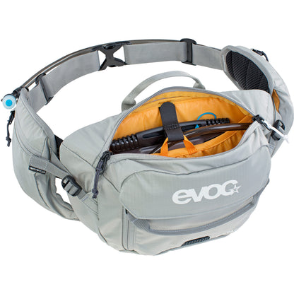 EVOC Unisex's Hip Pack, 28 x 18 x 8 cm, Stone Grey, incl. 1,5l hydration bladder, HIP PACK 3
