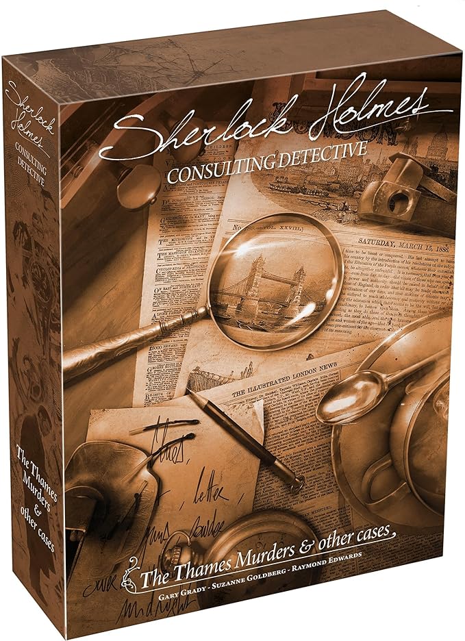 Asmodee Sherlock Holmes Consulting Detective - The Thames Murders &amp Other Cases Board Game - Captivating Mystery Game for Kids &amp Adults Ages 14+ 1-8 Players 90 Min Playtime