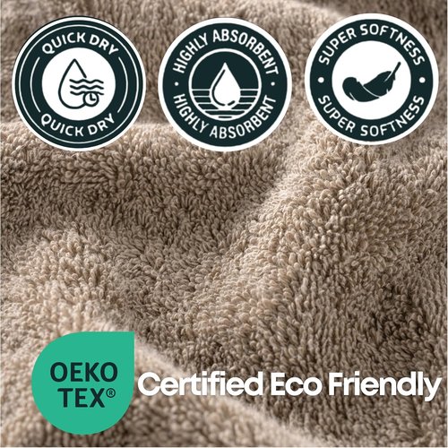 Boulevard Series Luxury Bathroom Towel Set | 3-Piece Mix Size - Soft 600 GSM 100% Turkish Cotton (Taupe Quartz)