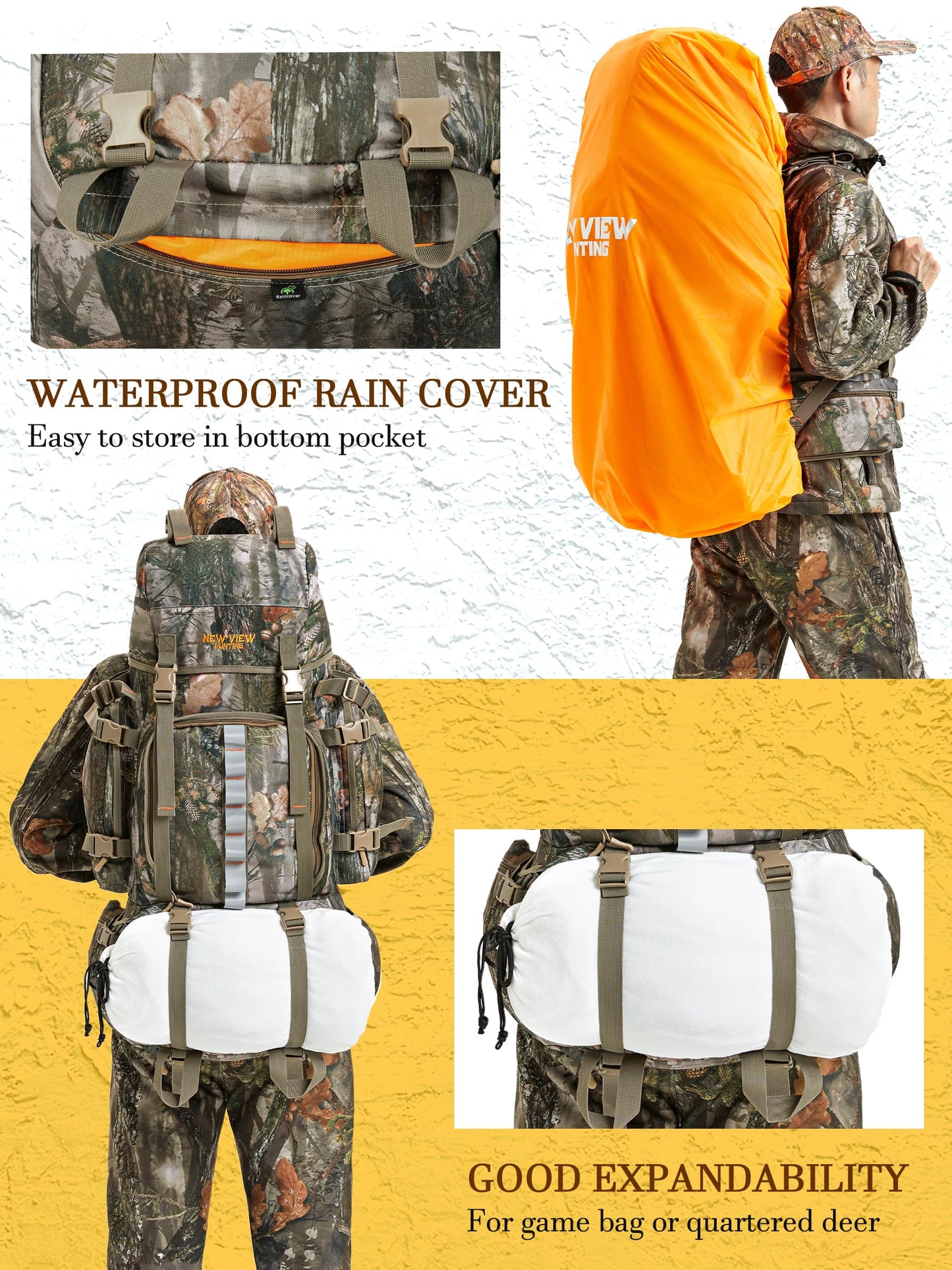 NEW VIEW 60L Hunting Backpacks & Hand Muff for Hunting