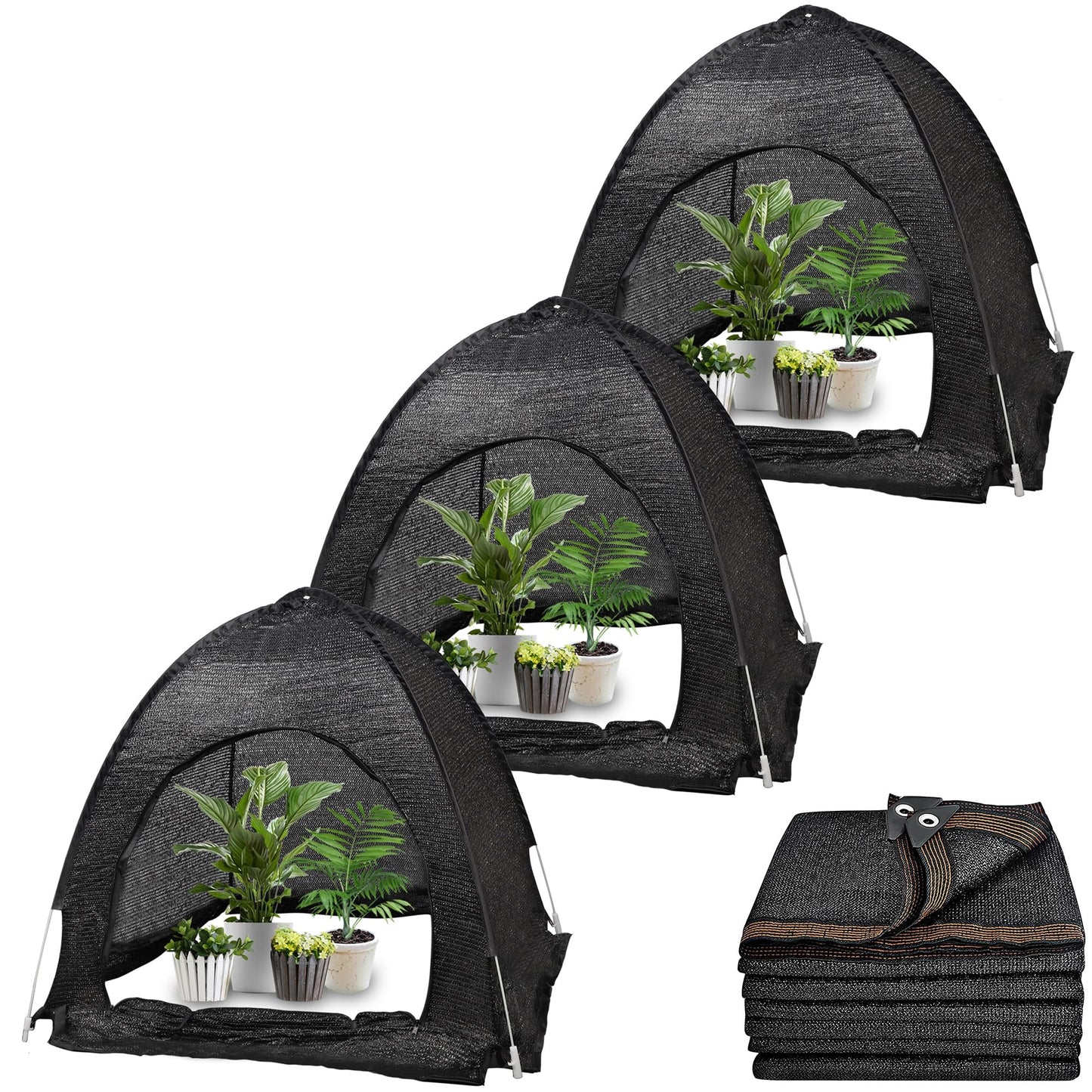 3 Pcs Plant Shade Tent & 20 x 30 FT Shade Cloth 50%