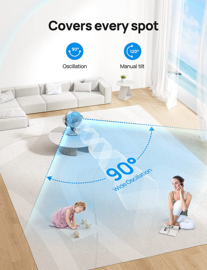 Dreo Smart Tower and Air Circulator Fans Bundle, 90° Oscillating Quiet Bladeless Room Fan with Remote and 13" Table Fan with Remote