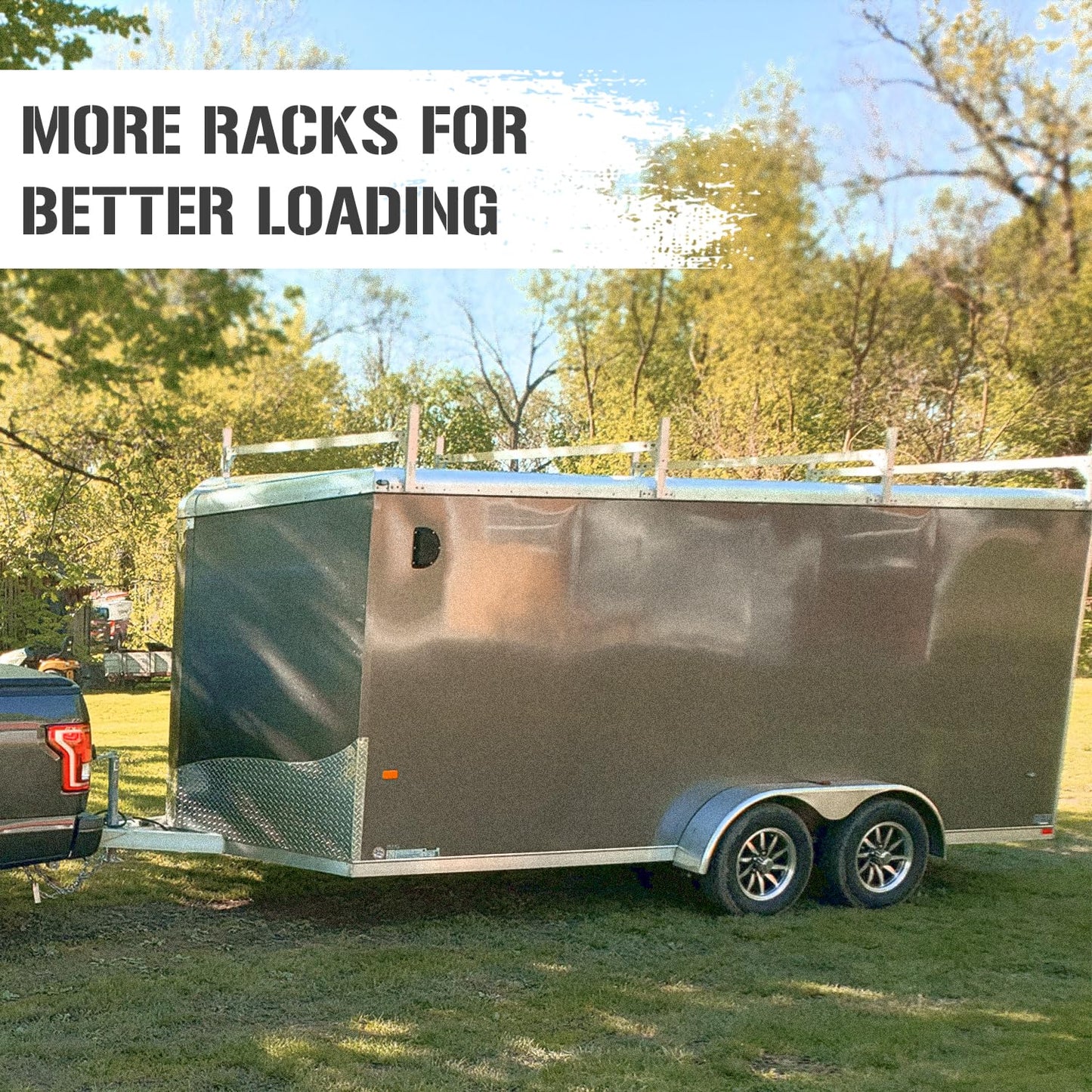 StarONE Trailer Ladder Rack, Adjustable Ladder Rack for 4' - 8.5' Enclosed & Open Trailers, 400 lbs Capacity for Ladder/Lumber/Kayak/Solar Panel, Aluminum