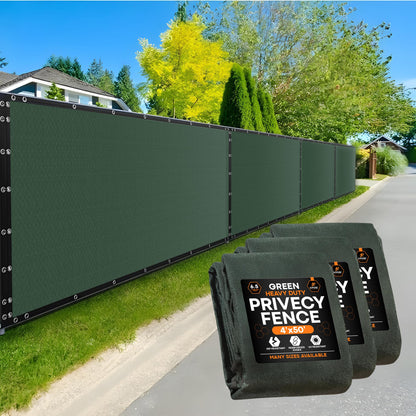 Xpose Safety Privacy Fence Screen 4’ x 50’ (3 Pack) – Heavy Duty Green Mesh with 90% Visibility Block, UV Protection – for Garden, Yard, Nursery, Kennel, Dog Run, Greenhouse