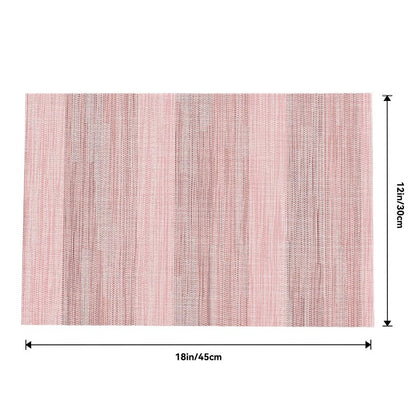 Leetaltree Misty Rose Placemats Set of 8 - Heat Resistant Non-Slip Place mats for Dining Table, Washable Durable PVC Vinyl Woven Table Mats（Misty Rose, 8）