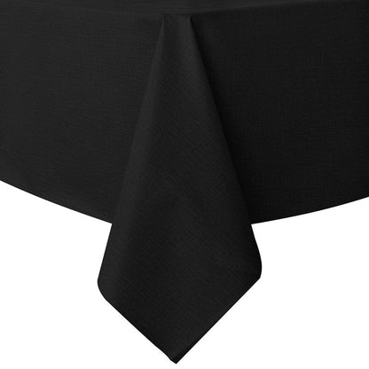 sancua 100% Waterproof Rectangle PVC Tablecloth - 54 x 54 Inch - Oil Proof Spill Proof Vinyl Table Cloth, Wipe Clean Table Cover for Dining Tables, Buffet Parties and Camping, Black
