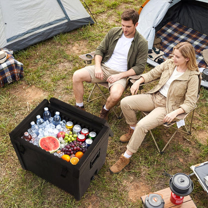 Goplus 91 Qt Insulated Food Pan Carrier, Lightweight Front Loading Food Warmer Cooler w/Safety Buckles and 12 Shelf Dividers, Non-Electrical Stackable Hot Box for Catering Buffet Outdoor Event (1)