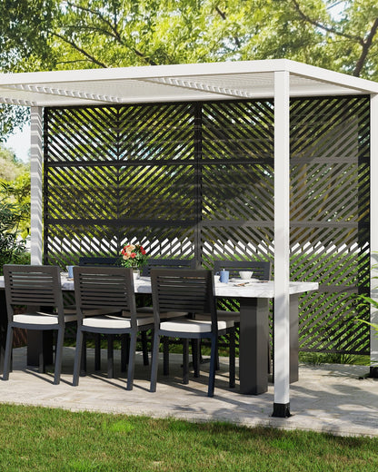 Hipicute 72" H×47" W Freestanding Metal Privacy Screen for Outdoor Patio - Heavy-Duty Rust-Resistant Decorative Fence Panel | Weatherproof Design | Patio Privacy Screen