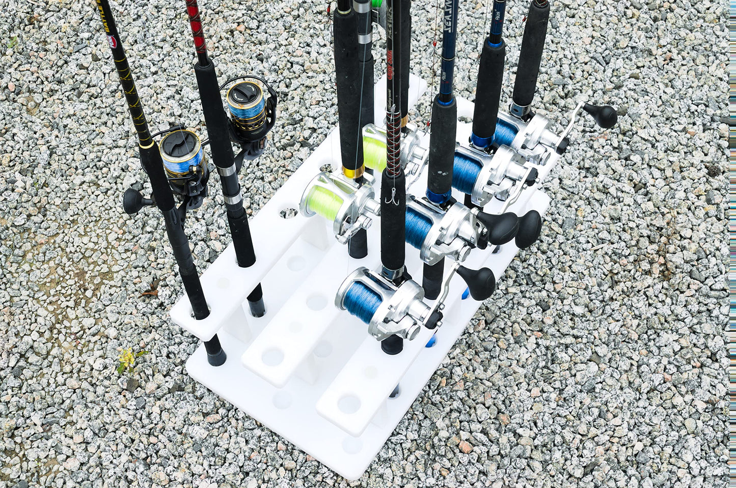 Dev Fishing 18 Pole Fishing Rod Holder Rack for Garage Heavy Duty Outdoor Boat Dock Storage