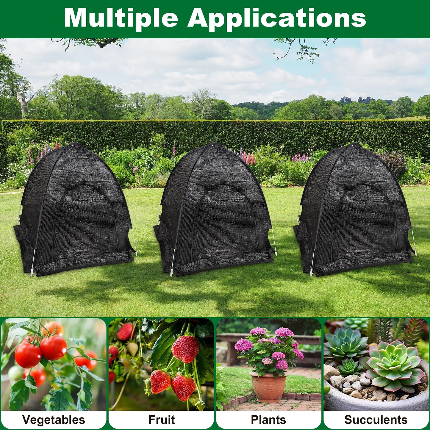 3 Pcs Plant Shade Tent & 20 x 30 FT Shade Cloth 50%