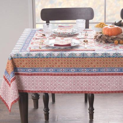 Maison d' Hermine Table Cloth Rectangle Table 100% Cotton 70 x 108 Inches Fall Tablecloth Reusable Everyday Use for Thanksgiving Christmas Decorations Dining Farmhouse Party (Romane)