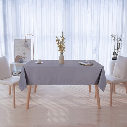 sancua 100% Waterproof Rectangle PVC Tablecloth - 60 x 60 Inch - Oil Proof Spill Proof Vinyl Table Cloth, Wipe Clean Table Cover for Dining Tables, Buffet Parties and Camping, Grey
