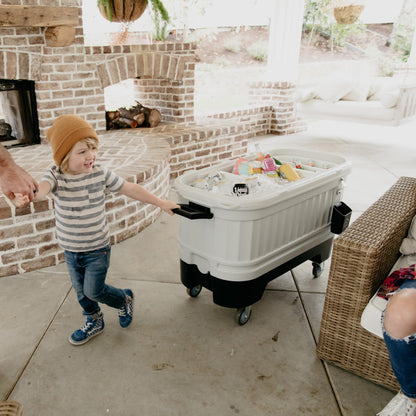 Igloo Party Bar 125 Qt Cooler with Wheels | Insulated Rolling Ice Chest | Light Gray