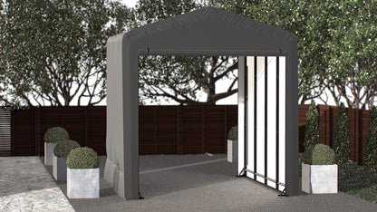ShelterLogic ShelterTube Garage & Storage Shelter, 14' x 18' x 16' Heavy-Duty Steel Frame Wind and Snow-Load Rated Enclosure, Gray