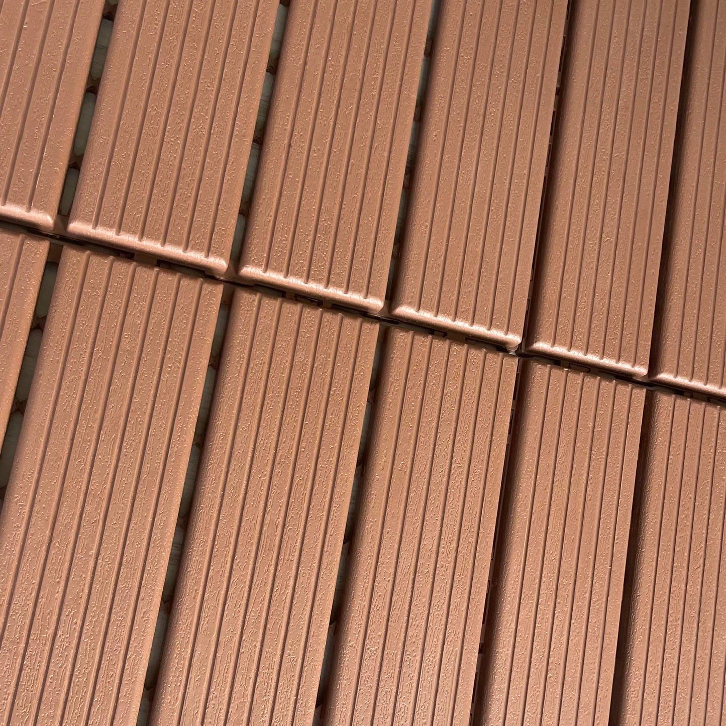 Uneeruiqy 44 Pack Interlocking Patio Deck Tiles 11.8"X11.8" Square Waterproof Outdoor Flooring All Weather Use Patio Floor Decking Tiles for Patio Garden Deck Poolside (11.8"X11.8", Brown, 44)