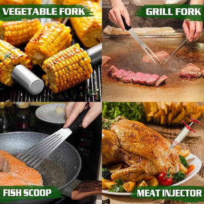 Blackstone Griddle Accessories Kit - 134 Pcs Hibachi Grill Tools with Spatula, Basting Cover & Burger Press