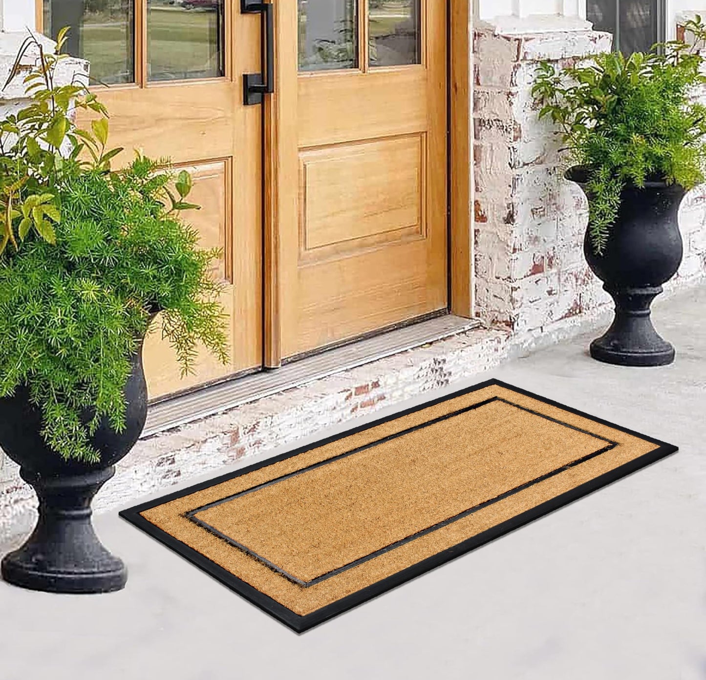 A1HC Natural Coir & Rubber Door Mat, 30"x60" - Thick, Durable, Heavy Duty, Anti-Shed, Fade-Resistant, Long-Lasting Outside Entrance Large Doormat for Front Porch