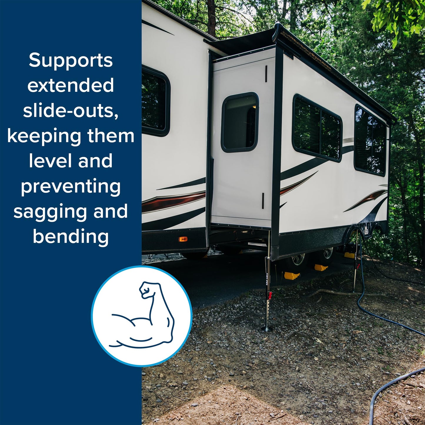 Camco Eaz-Lift Adjustable Camper/RV Slide-Out Supports | Features a Quick Release Pin and Incremental Lock Positions | 5,000lb Weight Capacity per Support | Adjusts from 19 to 49-In | 2-Pack (48870)