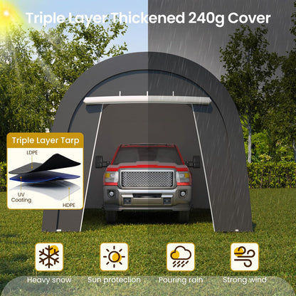 Wisteria Lane Heavy Duty Carport with 4 Cloth Bags, All-Weather Portable Garage with 2 Roll-up Doors, Car Canopy Storage Shelter Shed for Cars, Truck, or Garden Tools, 10' x 20'