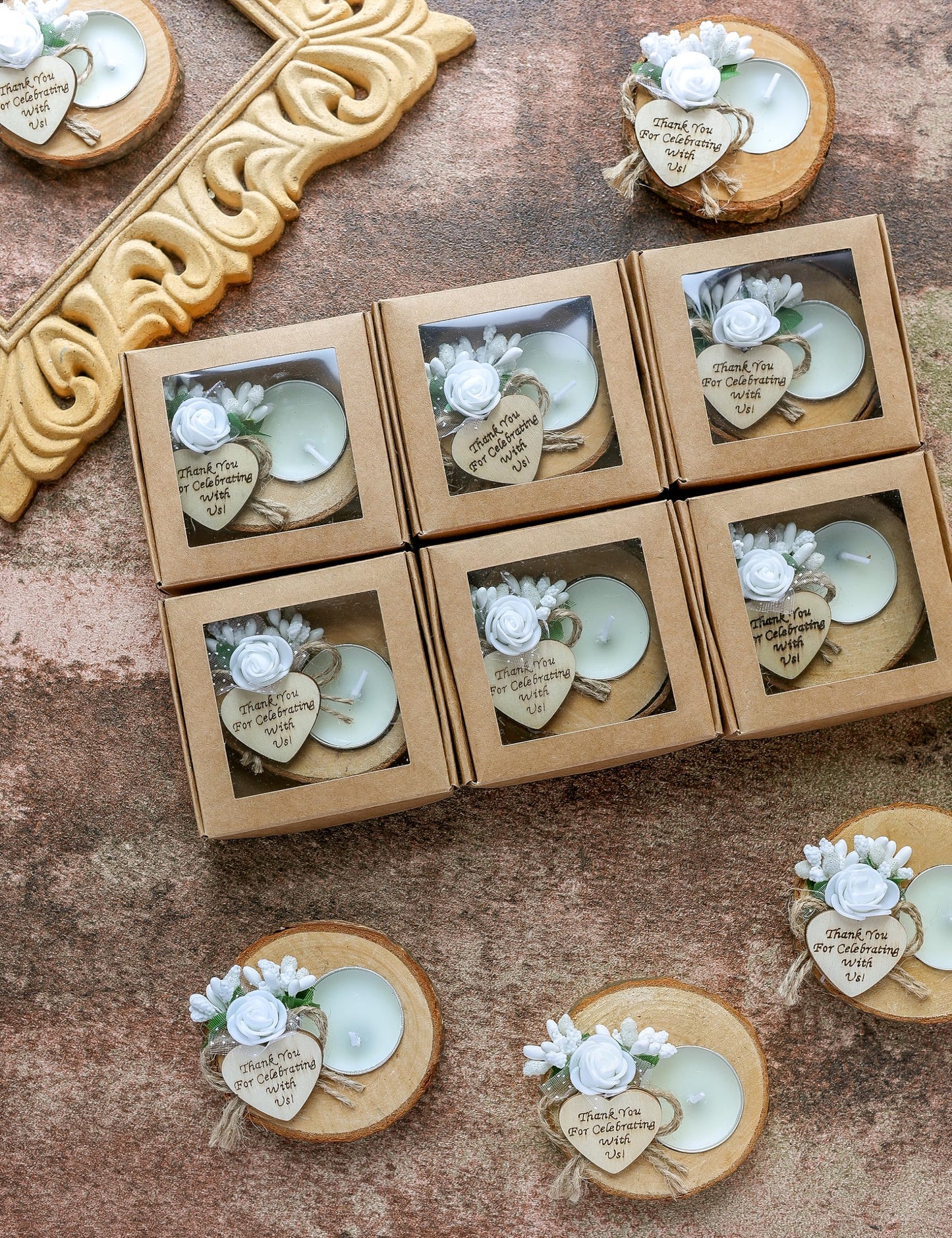 50 Piece Candle Gift Set, Wedding Favors for Guests, Bridal Shower, Baby Shower Party, Baptism, Thank You Gifts, Birthday Party Return Gifts. (Pack of 50)
