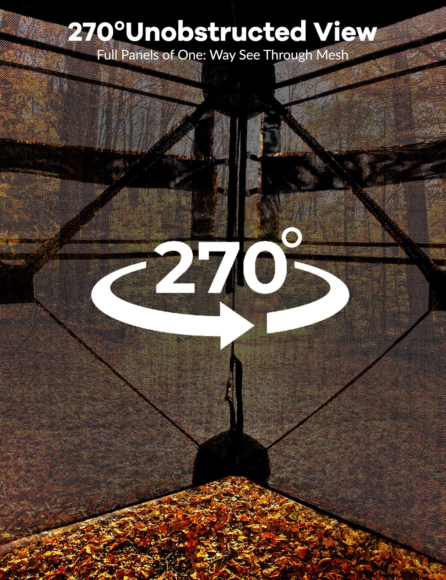 GarveeLife Portable Pop-Up Hunting Blind - 270° See-Through Windows & Silent Door, Waterproof Lightweight Camouflage Tent for Deer Turkey Hunting