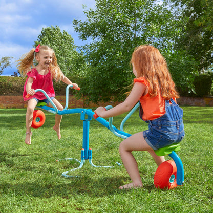 TP Toys Spiro Spin Teeter Totter - Bounces and Spins 360 Degrees, Blue/Green