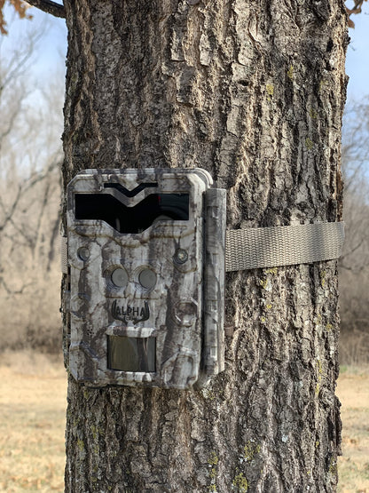 ALPHA CAM No Glow 4K Video Dual Lens Hunting Trail Camera 32MP 60fps IP67 Waterproof Scouting Cam with Ultra Fast Trigger Speed and Recovery Rate 2.4" Color Viewscreen