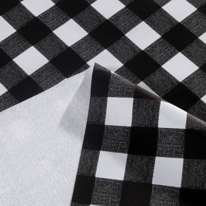 sancua Checkered Vinyl Rectangle Tablecloth 54 x 78 Inch, 100% Waterproof Oil Proof Spill Proof PVC Plaid Table Cloth, Wipe Clean Buffalo Table Cover for Dining Tables Buffet Parties, Black and White