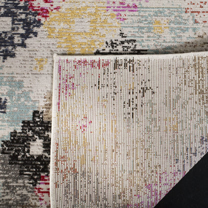 SAFAVIEH Washable Rug Outdoor Montage Collection - 8' x 10', Taupe & Multi, Non-Shedding & Easy to Clean, Ideal for Patio, Backyard, Mudroom (MTG164E)