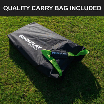 QUICKPLAY PRO Portable Folding Bench – Available in 4, 6, and 9 Seats & 6-Seat Shelter | Heavy-Duty, Fast Set-Up Seating for Sports, Camping, and Outdoor Activities
