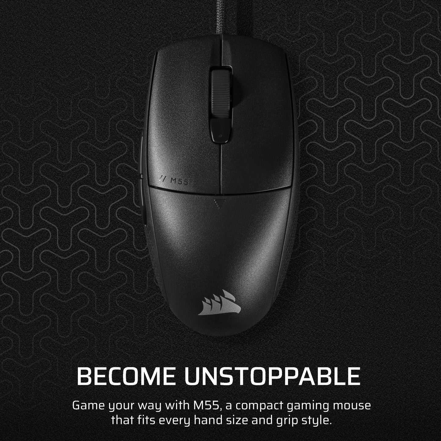 Corsair M55 Wireless Lightweight FPS Gaming Mouse – 2.4GHz & Bluetooth – 24,000 DPI – Long-Lasting Battery Life – Six Programmable Buttons – Textured Side Grips – Black