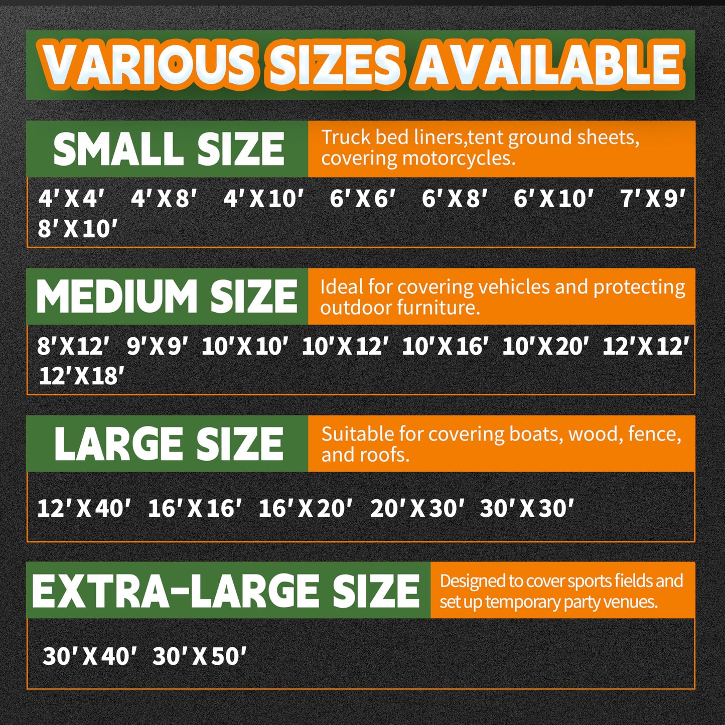 RAINDEWAY 30x50 Feet Tarp, Green Large Tarps,5.5 Mil Thick,Multipurpose Waterproof Poly Tarps Cover with Metal Grommets and Reinforced Edges