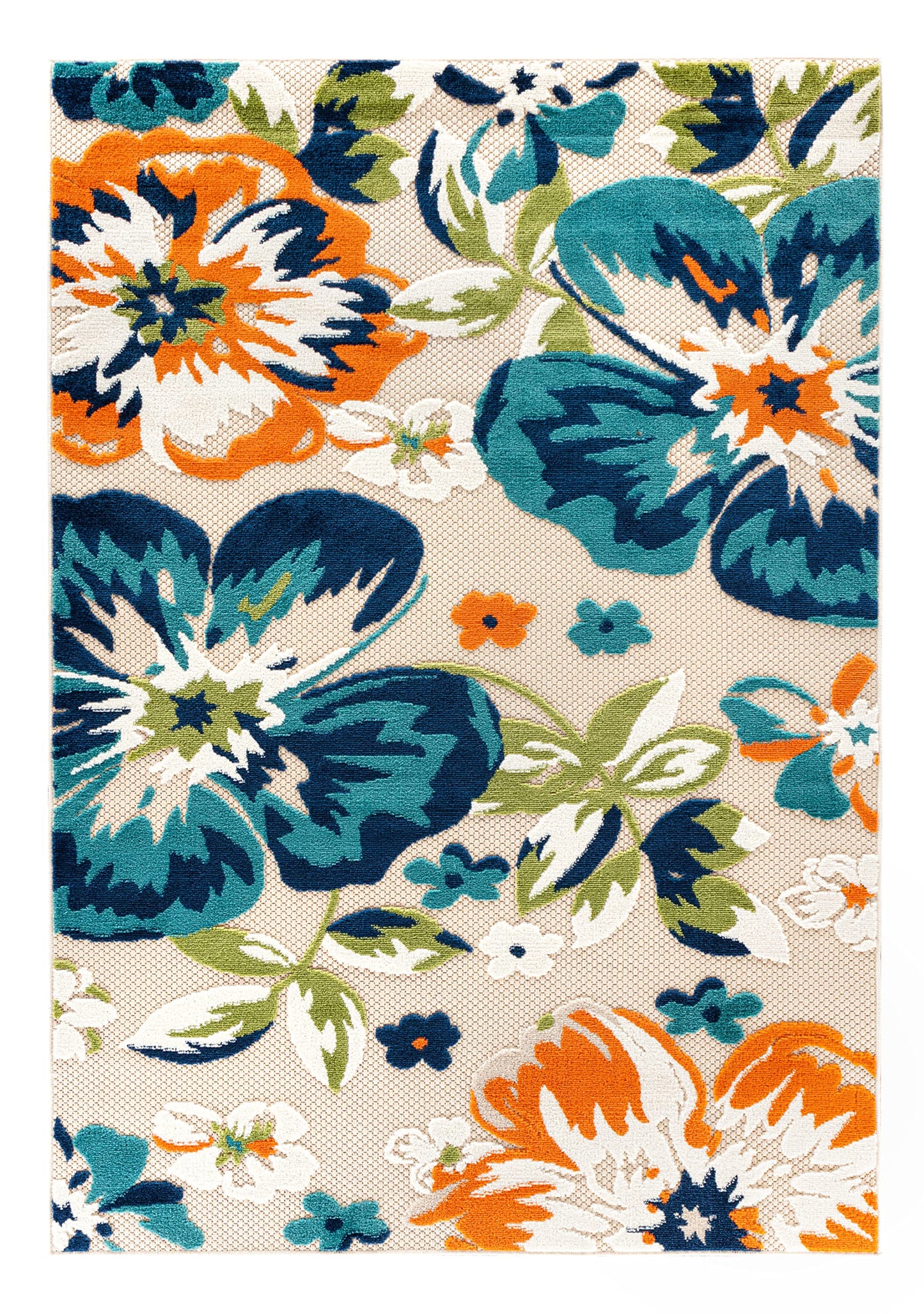 Rugshop Bergamo Contemporary Floral Indoor Outdoor Area Rug, Non-Shedding Carpet for Patio Deck Backyard or Garden Multi 7'10" x 10'