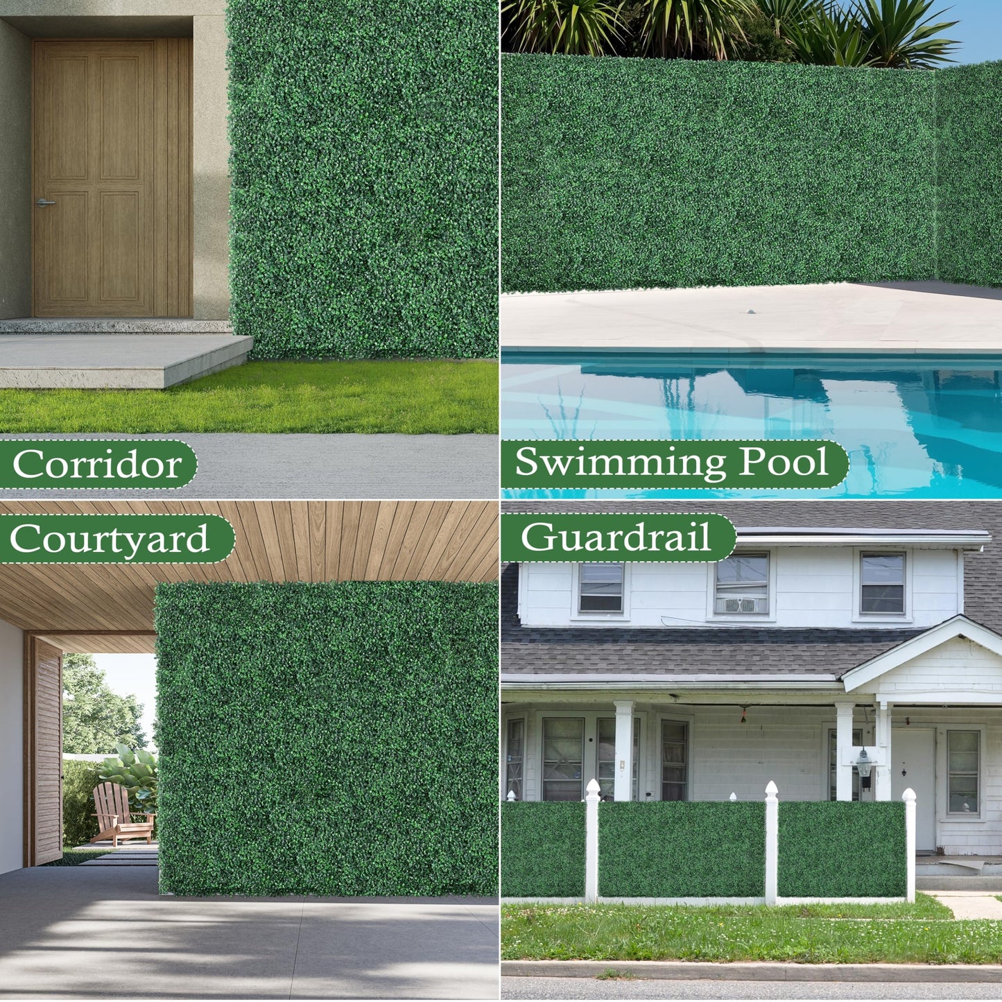 Sunnyglade 40"x120" Artificial Boxwood Roll Panels, UV-Resistant Artificial Privacy Fence Screen, Ivy Leaves Grass Wall Roll Panels for Garden Balcony Patio Decor (40x120 in)