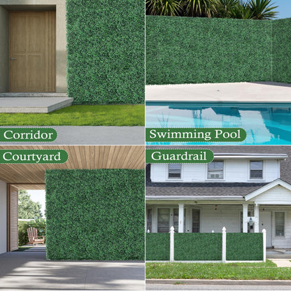 Sunnyglade 40"x120" Artificial Boxwood Roll Panels, UV-Resistant Artificial Privacy Fence Screen, Ivy Leaves Grass Wall Roll Panels for Garden Balcony Patio Decor (40x120 in)
