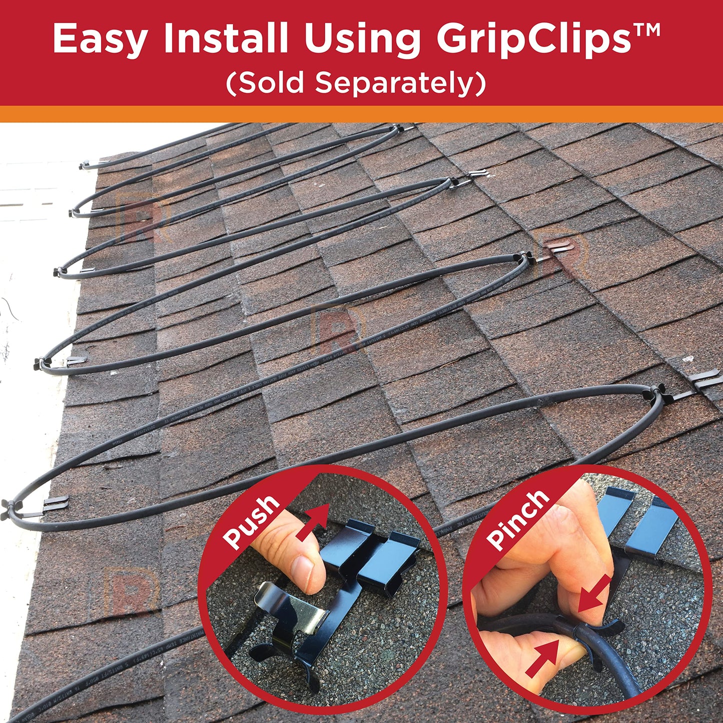 RADIANT SOLUTIONS HeatTapePro - Intelligent Commercial Grade Self-Regulating Heat Cable with GlowCap™ - 10 YR warranty - Ice Dam & Pipe Freeze Protection - 24 ft cable + 10 Ft Cord, 120V, 6 watts/Ft