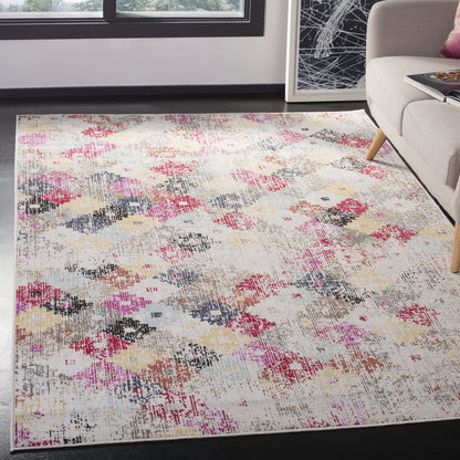 SAFAVIEH Washable Rug Outdoor Montage Collection - 8' x 10', Taupe & Multi, Non-Shedding & Easy to Clean, Ideal for Patio, Backyard, Mudroom (MTG164E)