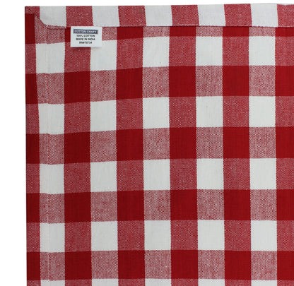 COTTON CRAFT Countryside Classic Gingham Buffalo Check Plaid Tablecloth- Premium Cotton- Halloween Harvest Autumn Fall Thanksgiving Holiday Christmas Xmas Dining Celebration Festive Party - 60x120 Red