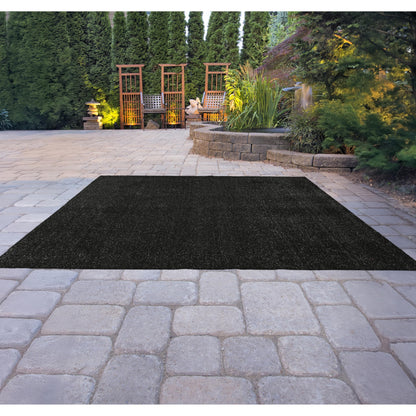 Garland Rug Black Artificial Grass 12 Ft. X 12 Ft. Large Indoor/Outdoor Area Rug -Lush Black Durable, and Low-Maintenance for Patios, Lawns, and More